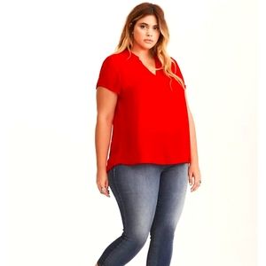 SHORT SLEEVE GEORGETTE PULLOVER BLOUSE